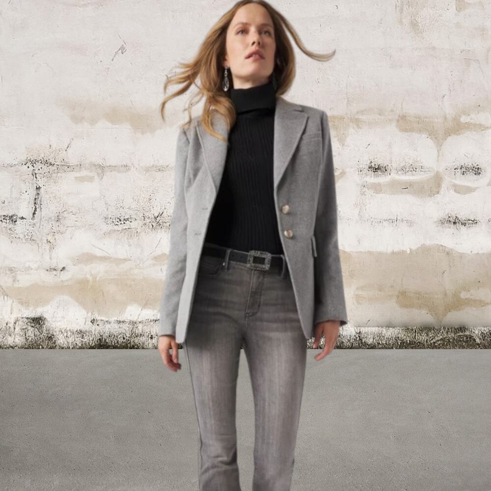 White House Black Market Gray Blazer